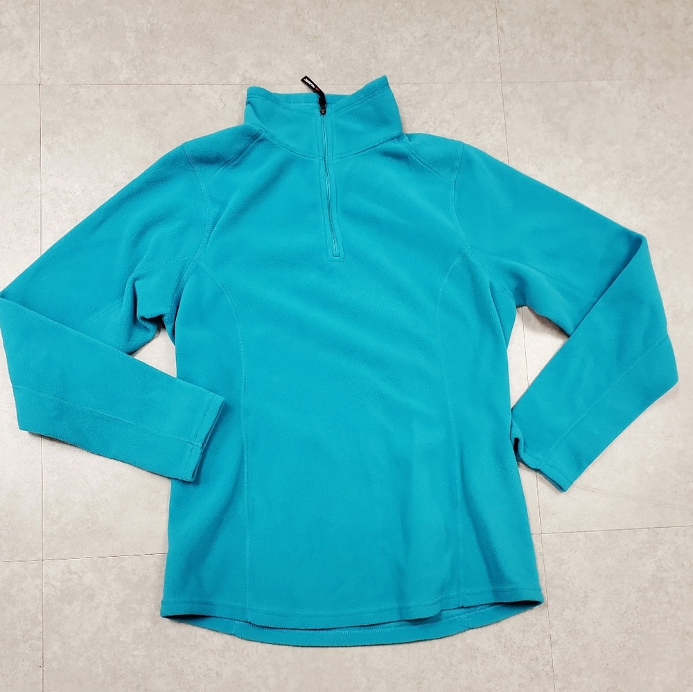 Polartec Women's Medium M Pullover Blue Teal Fleece